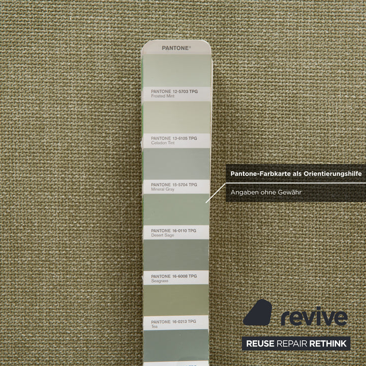 Ligne Roset Multy Dreisitzer Stoff Hellgrün Beige manuelle Schlaffunktion Sofa Couch