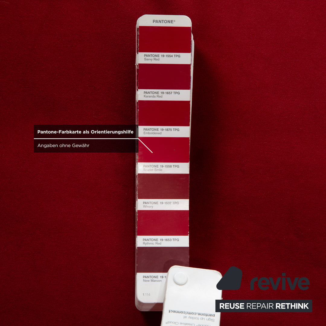 Ligne Roset Multy Dreisitzer Stoff Rot Gestell Schwarz manuelle Schlaffunktion Neubezug