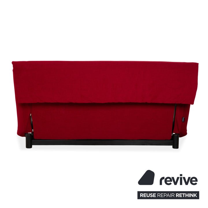 Ligne Roset Multy Dreisitzer Stoff Rot Schwarz manuelle Schlaffunktion Schlafsofa Couch Neubezug