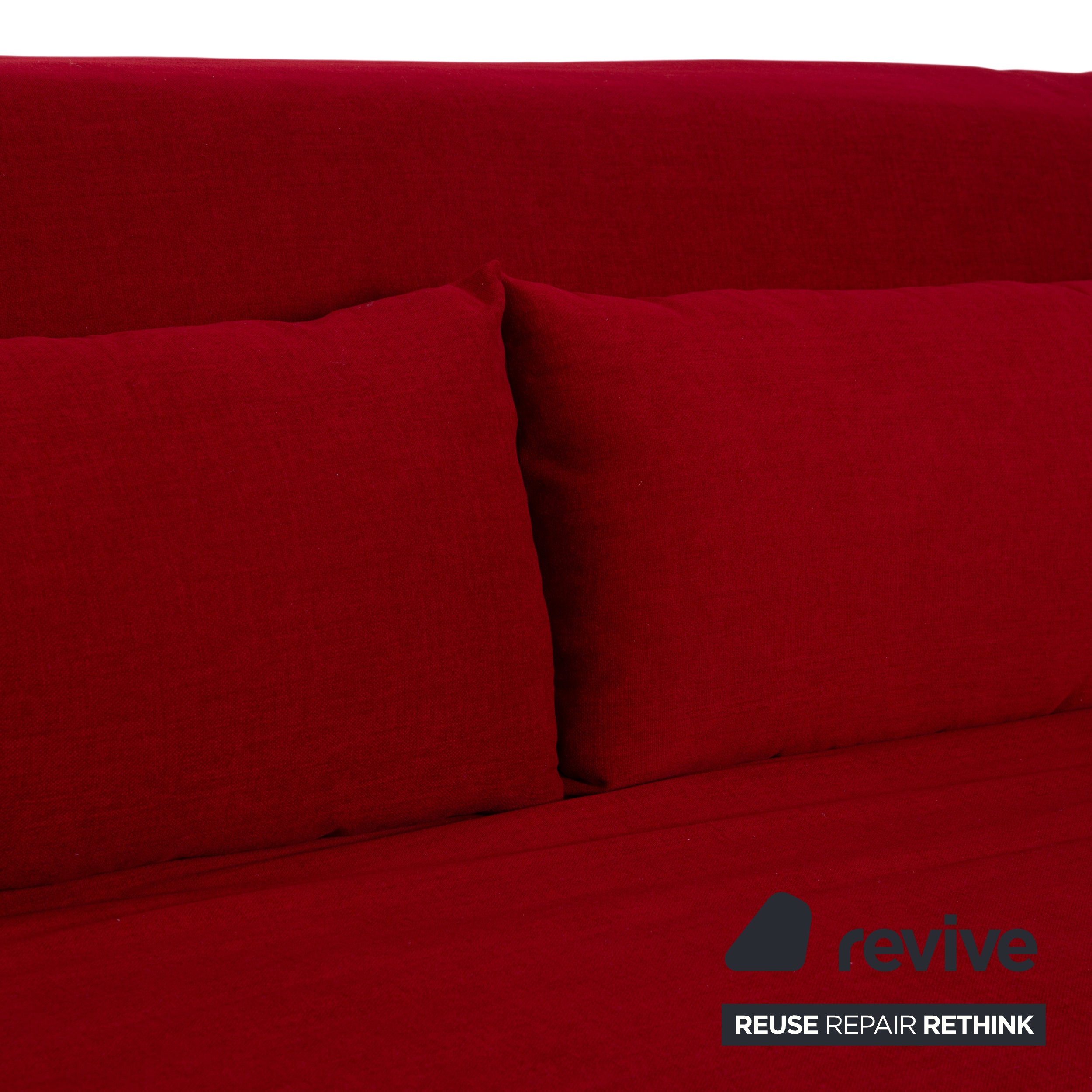 Ligne Roset Multy Three-seater Fabric Red Black Manual Sleeping Function Sofa Bed Couch New Upholstery