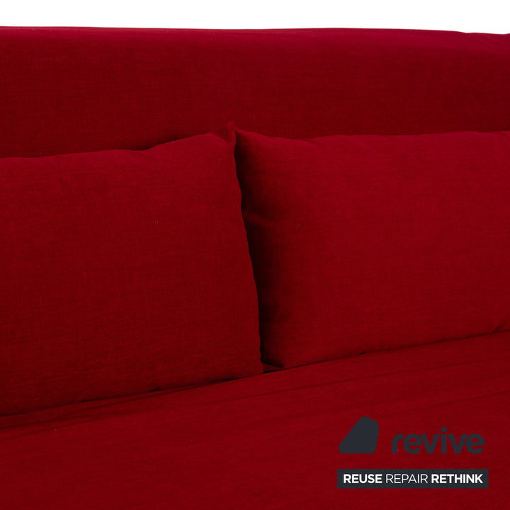 Ligne Roset Multy Dreisitzer Stoff Rot Schwarz manuelle Schlaffunktion Schlafsofa Couch Neubezug
