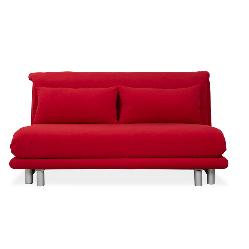 Ligne Roset Multy three-seater fabric red manual sleeper function sofa couch reupholstery