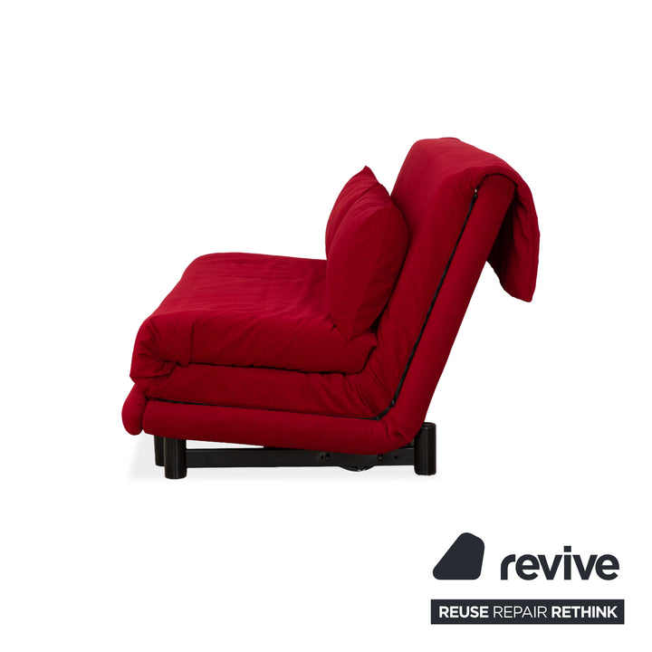 Ligne Roset Multy Dreisitzer Stoff Rot Schwarz manuelle Schlaffunktion Schlafsofa Couch Neubezug