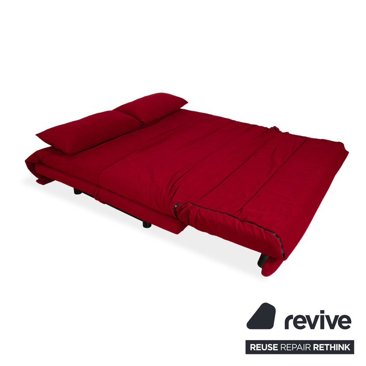 Ligne Roset Multy Dreisitzer Stoff Rot Schwarz manuelle Schlaffunktion Schlafsofa Couch Neubezug