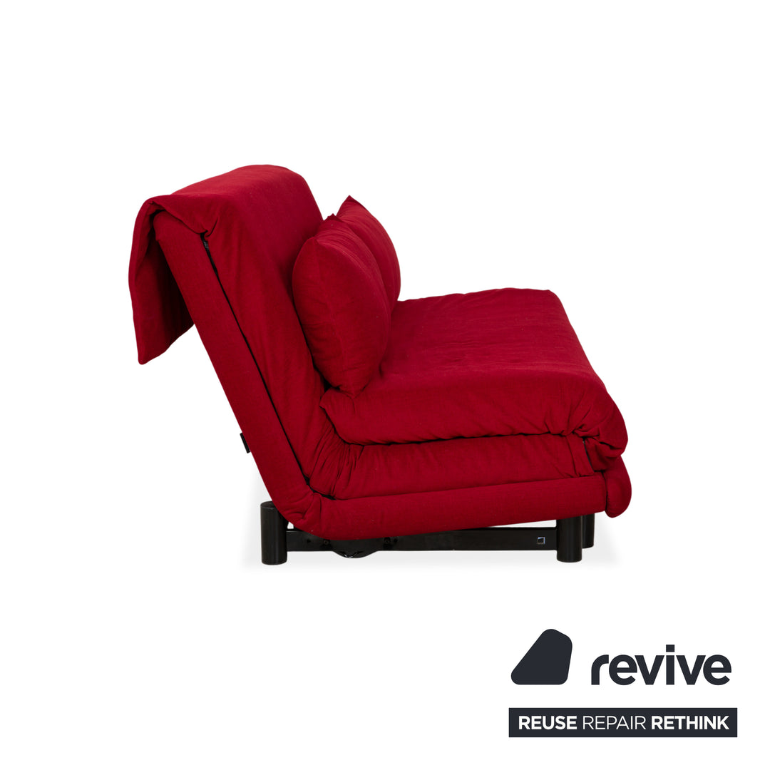 Ligne Roset Multy Dreisitzer Stoff Rot Schwarz manuelle Schlaffunktion Schlafsofa Couch Neubezug