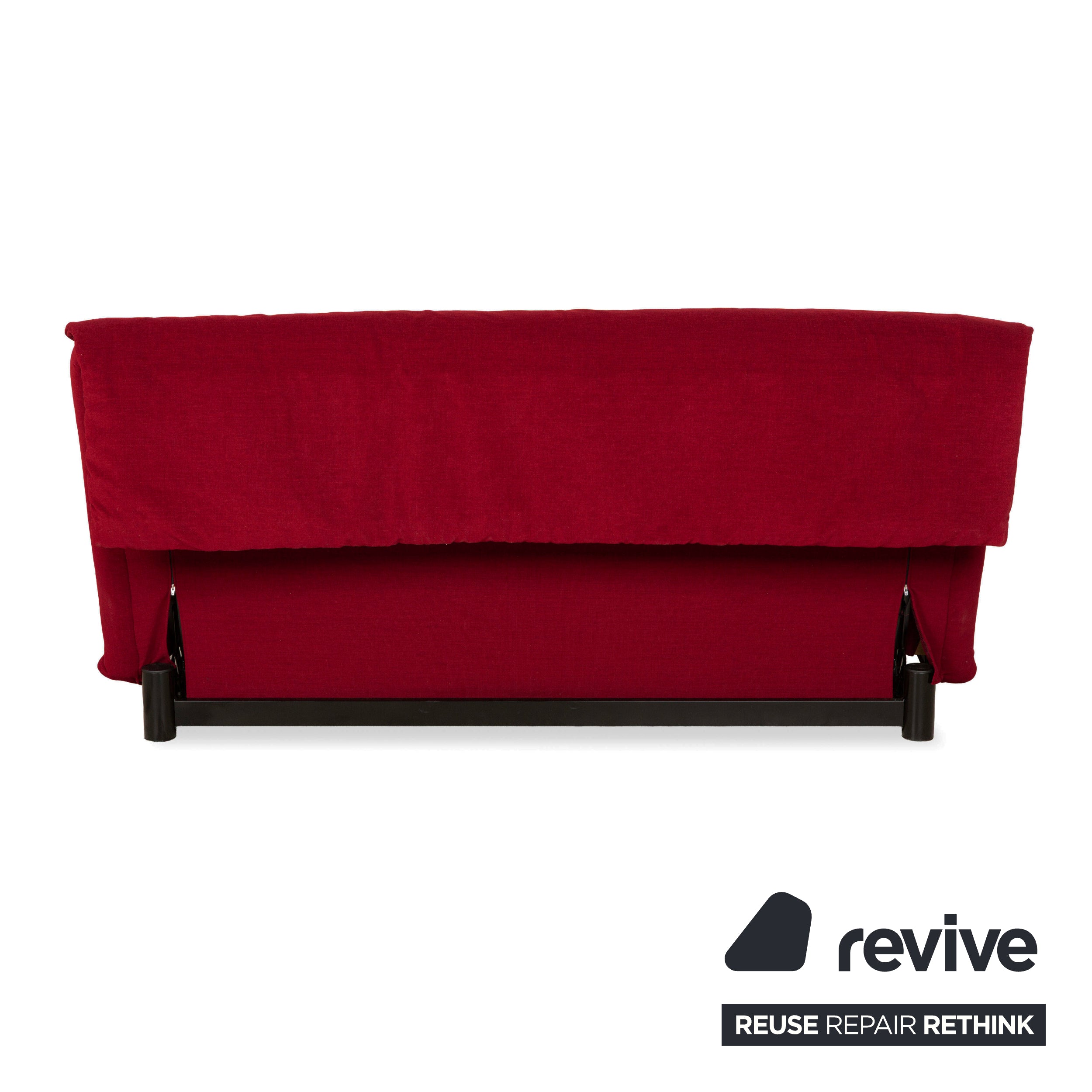 Ligne Roset Multy Dreisitzer Stoff Rot Weinrot Schwarz manuelle Schlaffunktion Schlafsofa Couch Neubezug