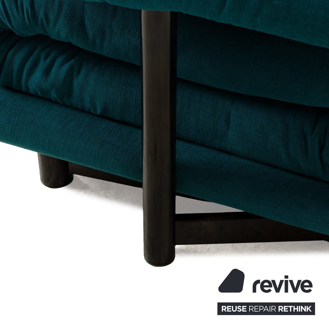 Ligne Roset Multy Dreisitzer Türkis Blau Petrol inkl. Armlehnen Schlafsofa Sofa Couch Neubezug