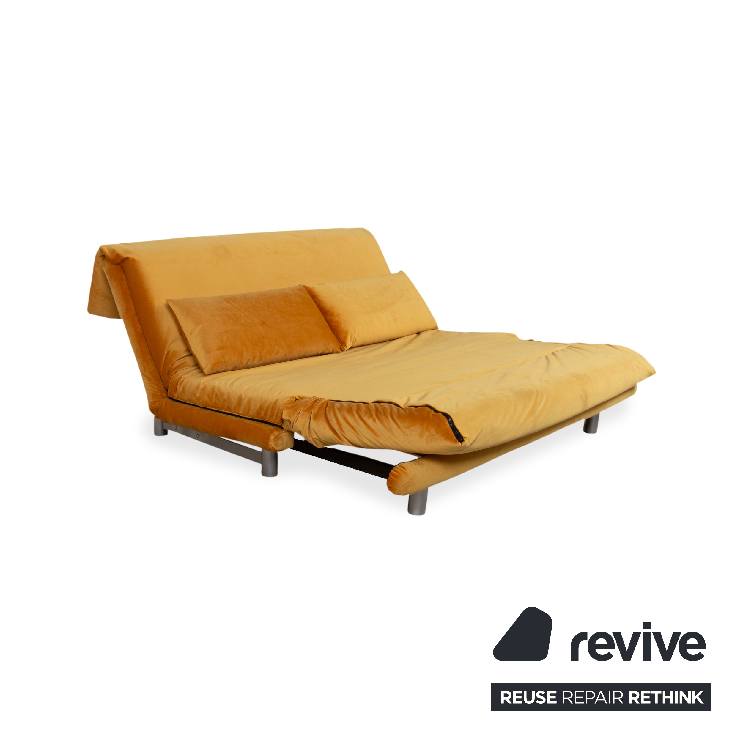 Ligne Roset Multy Velvet Three-Seater Yellow Gold Sleeper Function New Upholstery