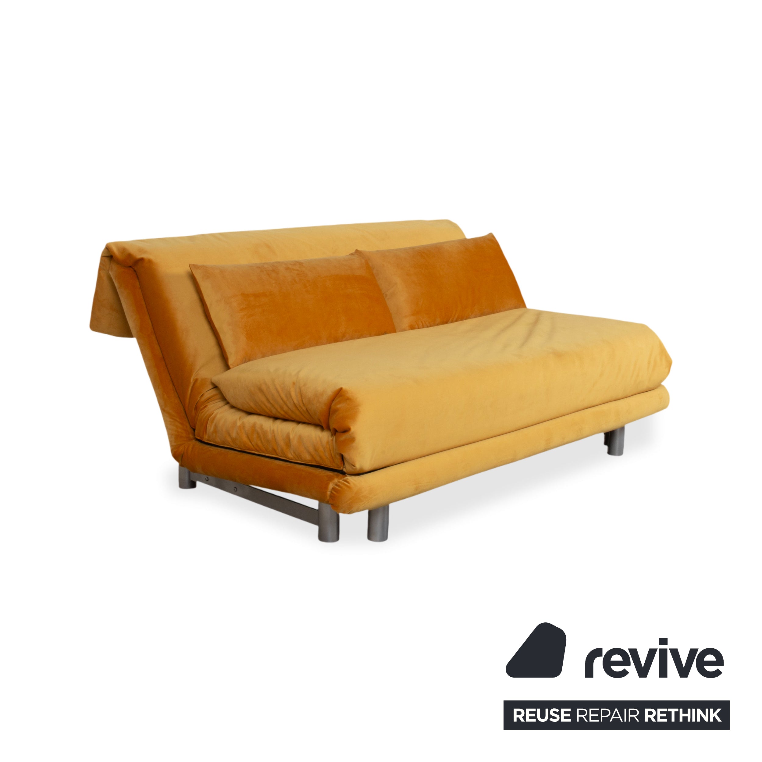 Ligne Roset Multy Velvet Three-Seater Yellow Gold Sleeper Function New Upholstery