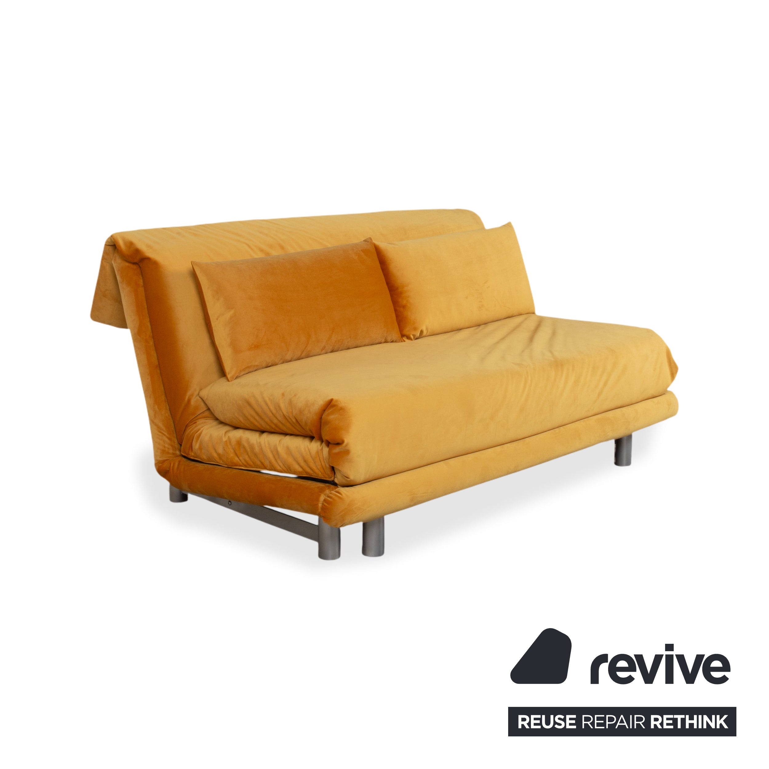 Ligne Roset Multy Velvet Three-Seater Yellow Gold Sleeper Function New Upholstery