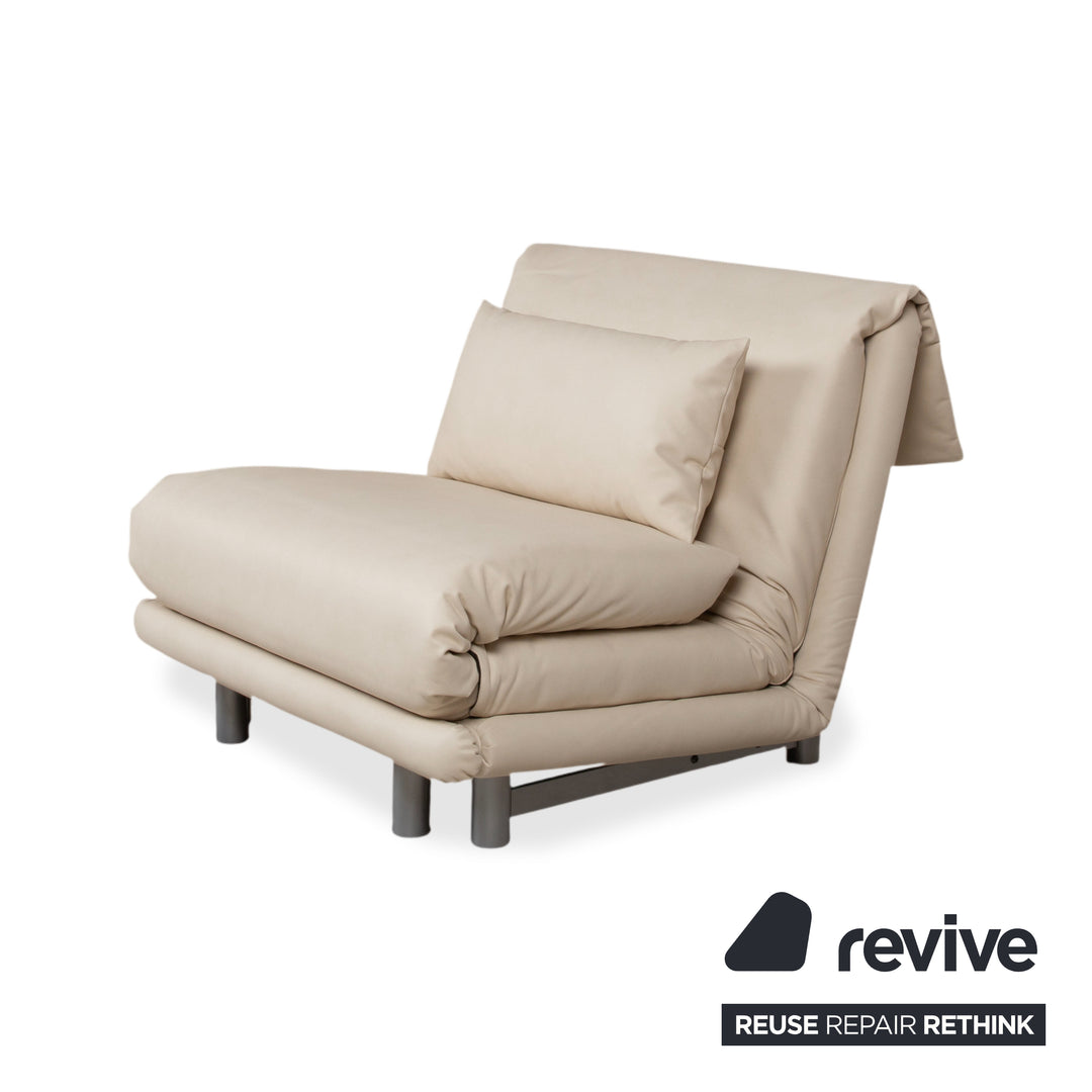 Ligne Roset Multy Sessel Creme Beige Neubezug veganes Leder GAVIN 100 manuelle Funktion Schlaffunktion