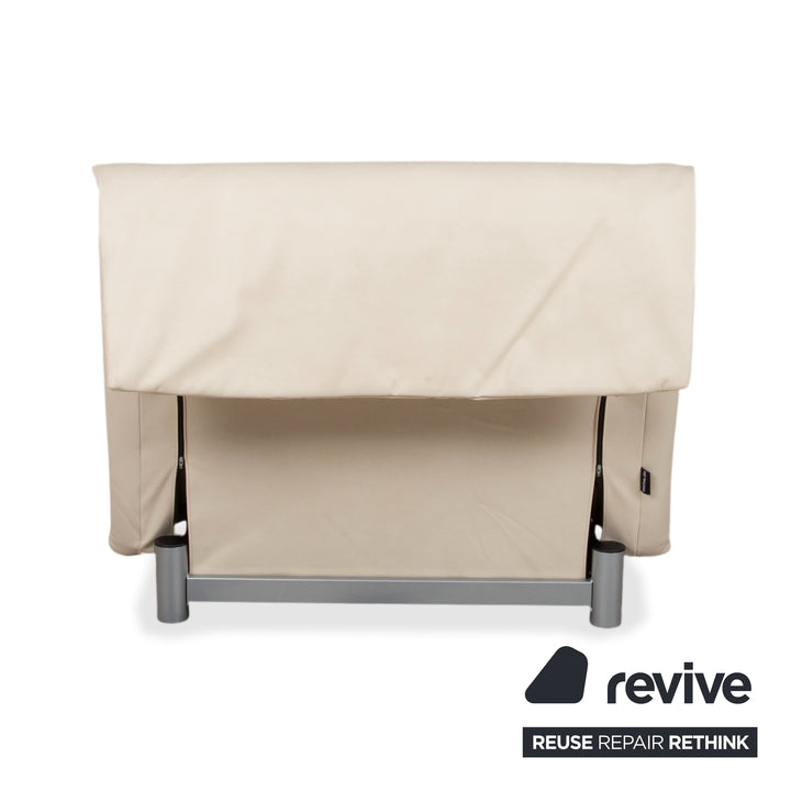 Ligne Roset Multy Sessel Creme Beige Weiß Neubezug veganes Leder manuelle Funktion Schlaffunktion