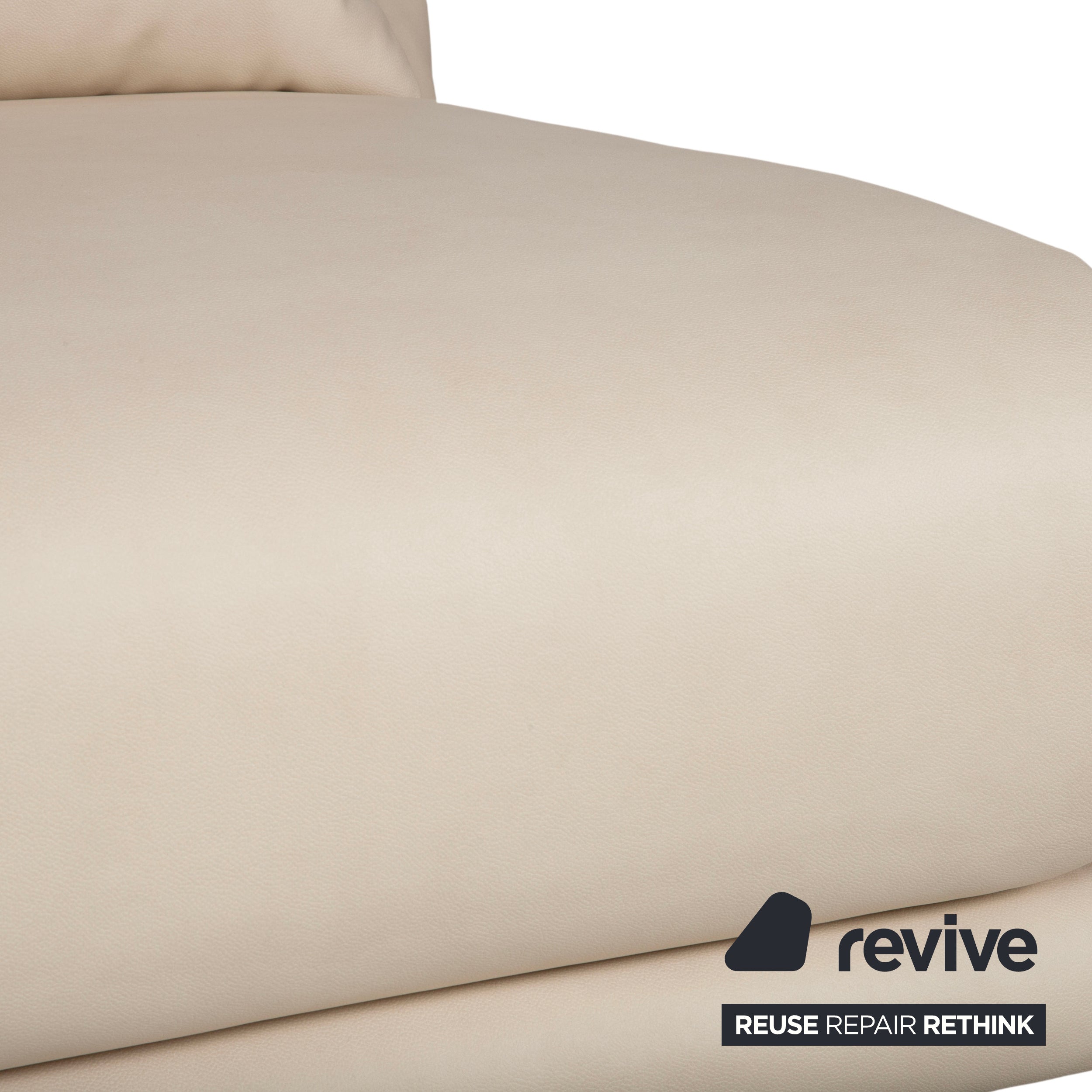 Ligne Roset Multy Armchair Cream Beige White Reupholstered Vegan Leather Manual Function Sleeping Function