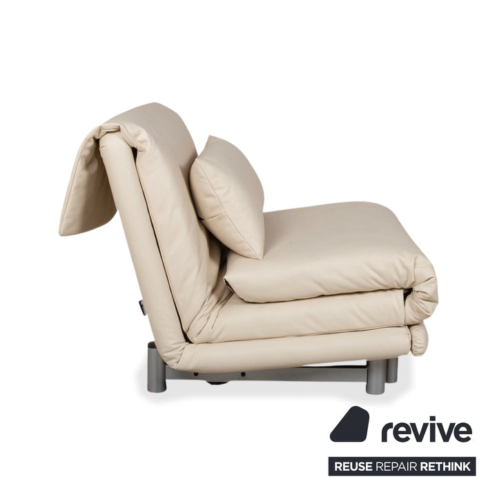 Ligne Roset Multy Sessel Creme Beige Neubezug veganes Leder GAVIN 100 manuelle Funktion Schlaffunktion