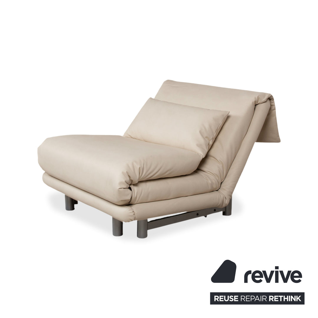 Ligne Roset Multy Sessel Creme Beige Neubezug veganes Leder GAVIN 100 manuelle Funktion Schlaffunktion