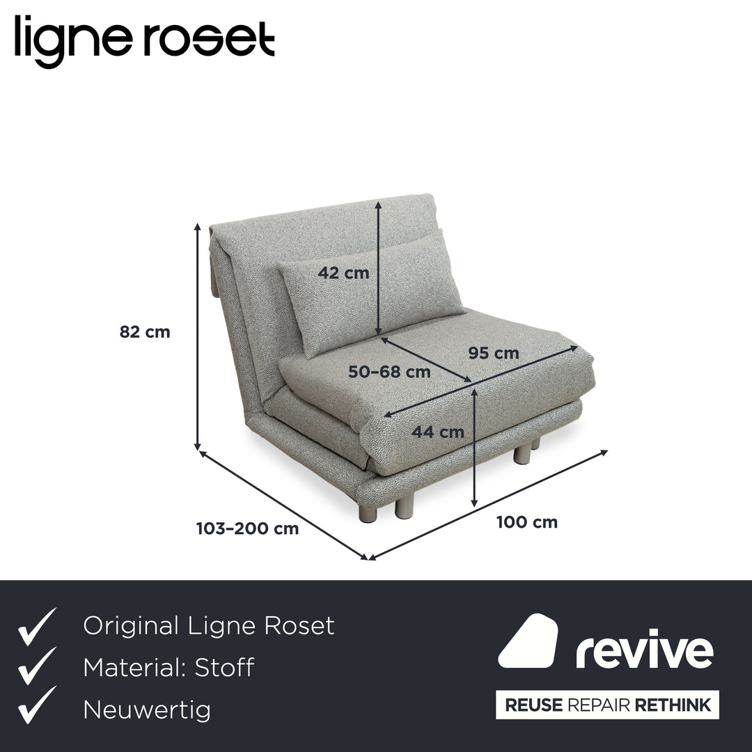 Ligne Roset Multy Sessel Grau manuelle Schlaffunktion Neubezug GLOW 502
