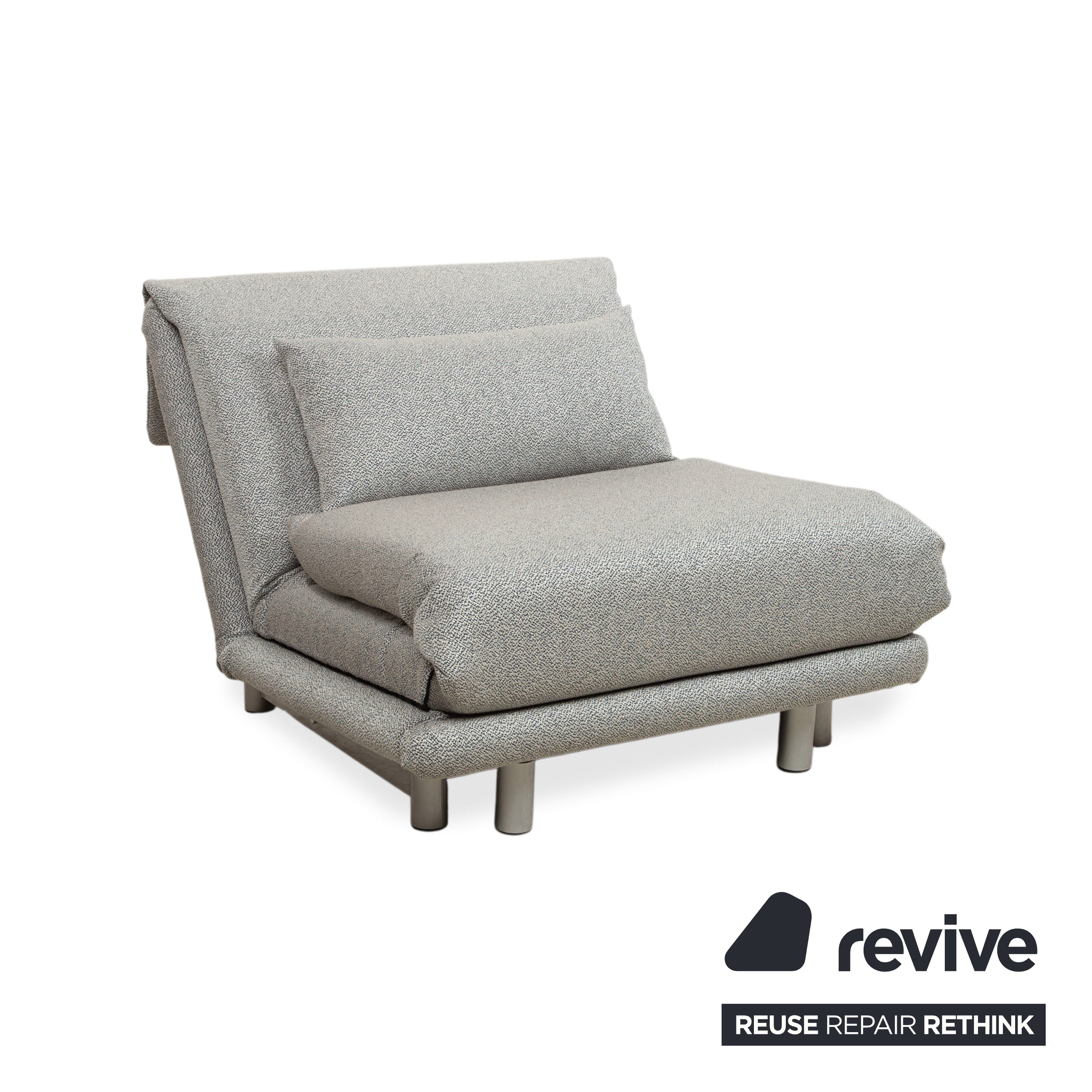 Ligne Roset Multy Sessel Grau manuelle Schlaffunktion Neubezug GLOW 502