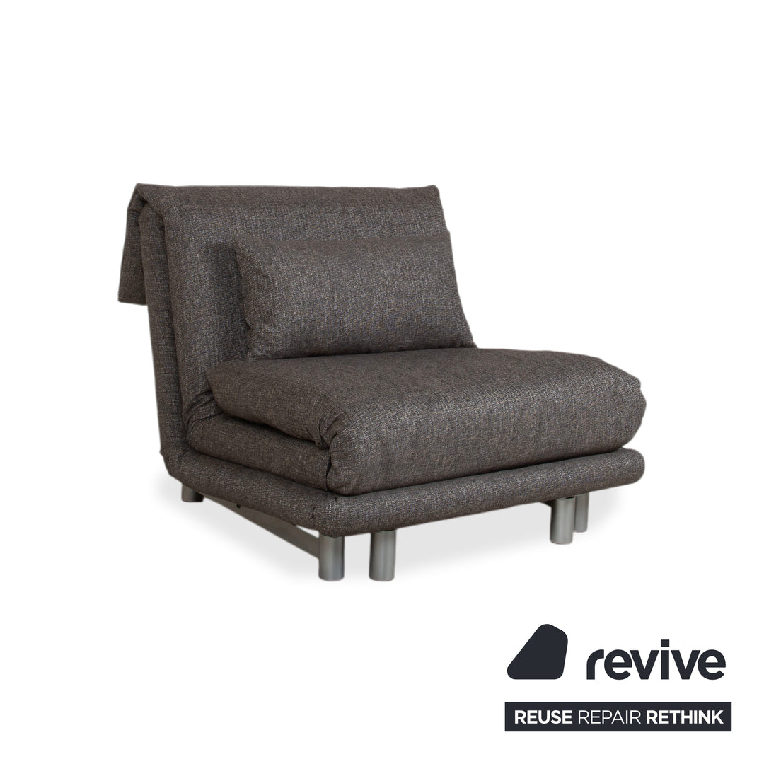 Ligne Roset Multy Sessel Stoff Grau Neubezug ALESSIO 131 manuelle Funktion