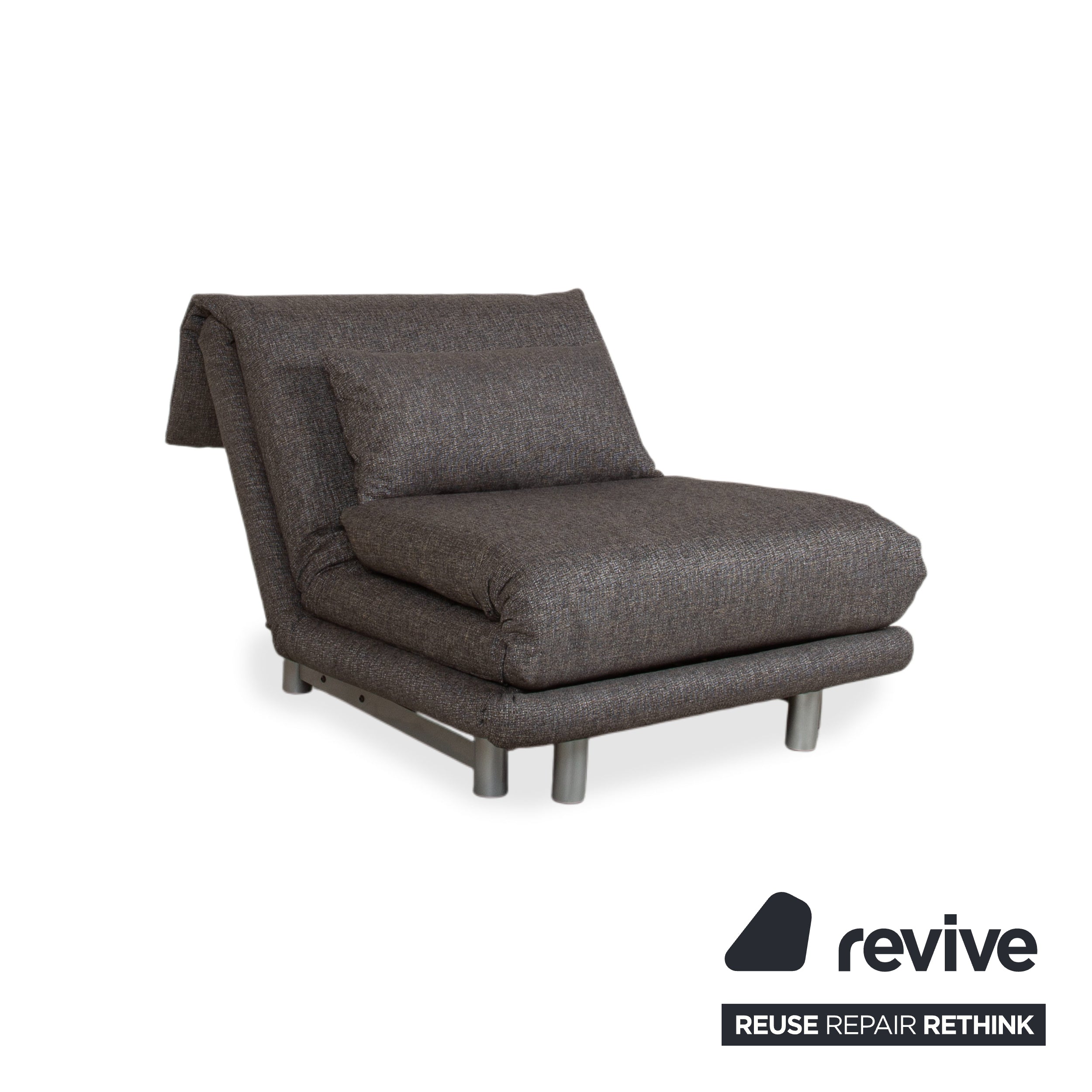 Ligne Roset Multy Sessel Stoff Grau Neubezug ALESSIO 131 manuelle Funktion