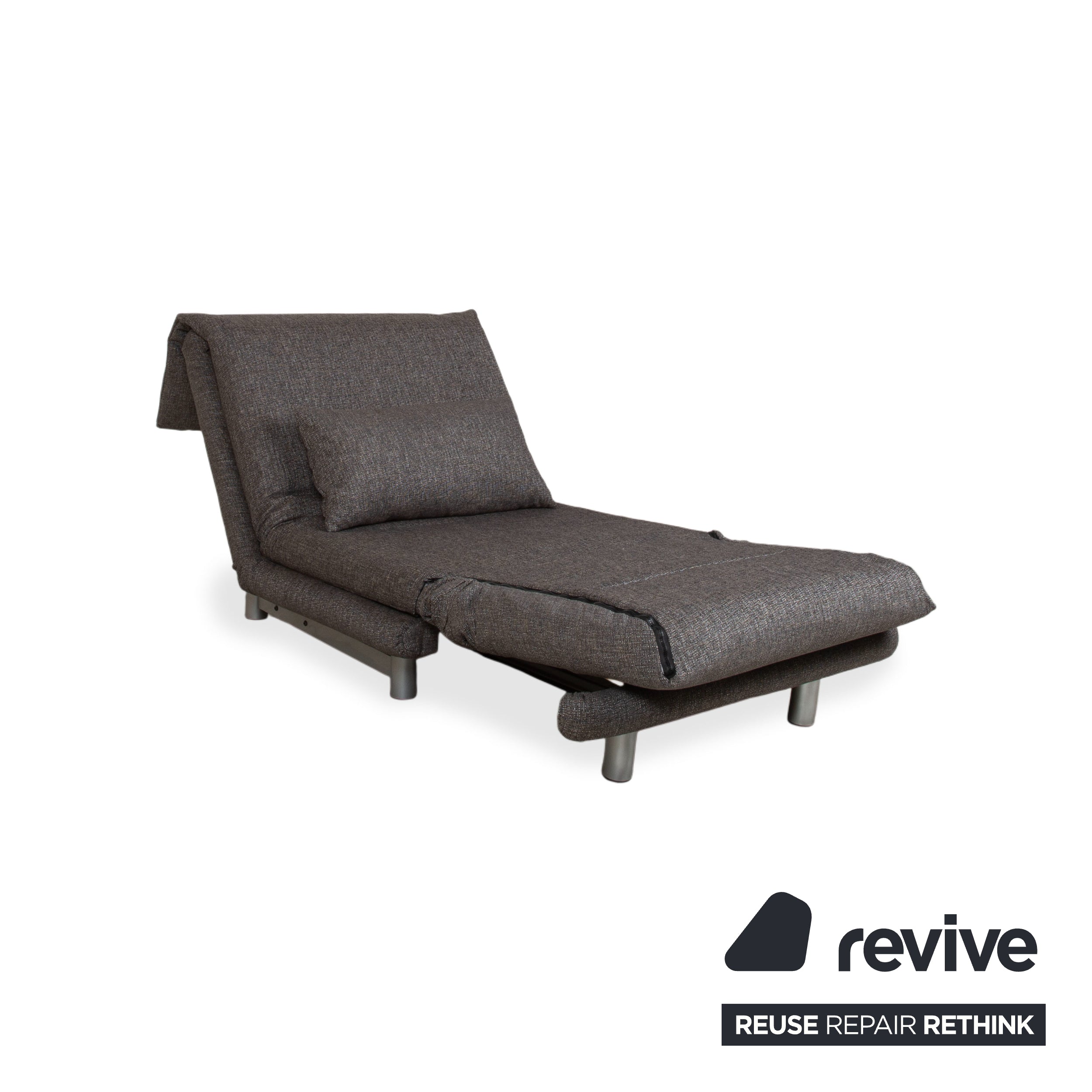 Ligne Roset Multy Sessel Stoff Grau Neubezug ALESSIO 131 manuelle Funktion