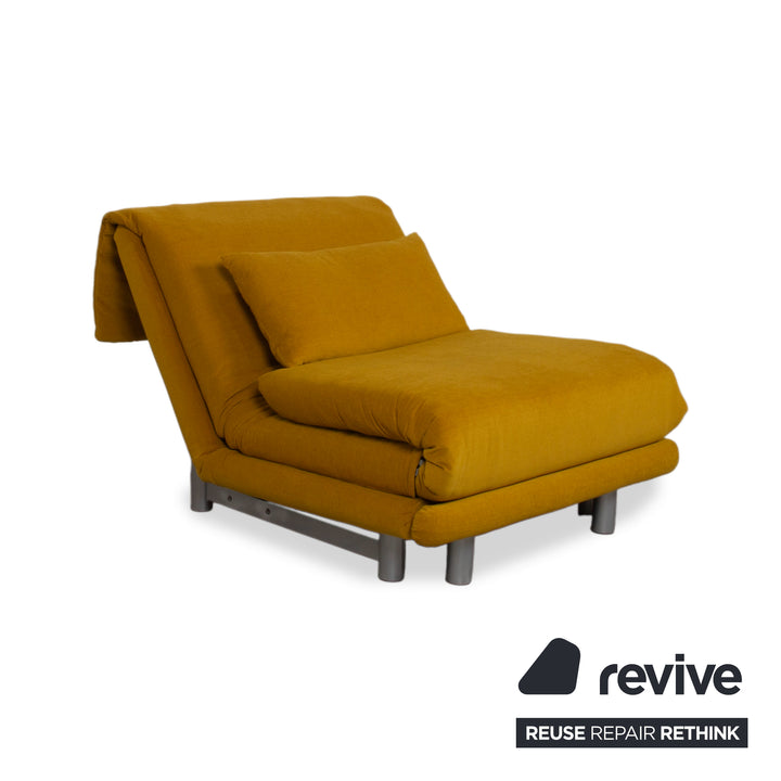 Ligne Roset Multy Tissu Fauteuil Jaune Moutarde fonction manuelle fonction couchage Revêtement neuf MALOU 150
