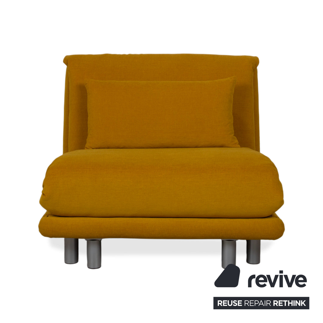 Ligne Roset Multy Tissu Fauteuil Jaune Moutarde fonction manuelle fonction couchage Revêtement neuf MALOU 150