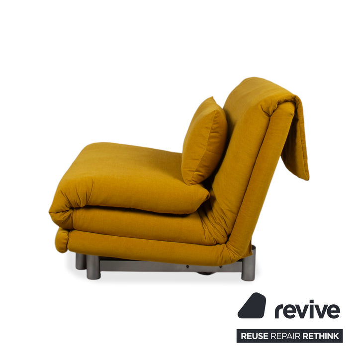Ligne Roset Multy Tissu Fauteuil Jaune Moutarde fonction manuelle fonction couchage Revêtement neuf MALOU 150