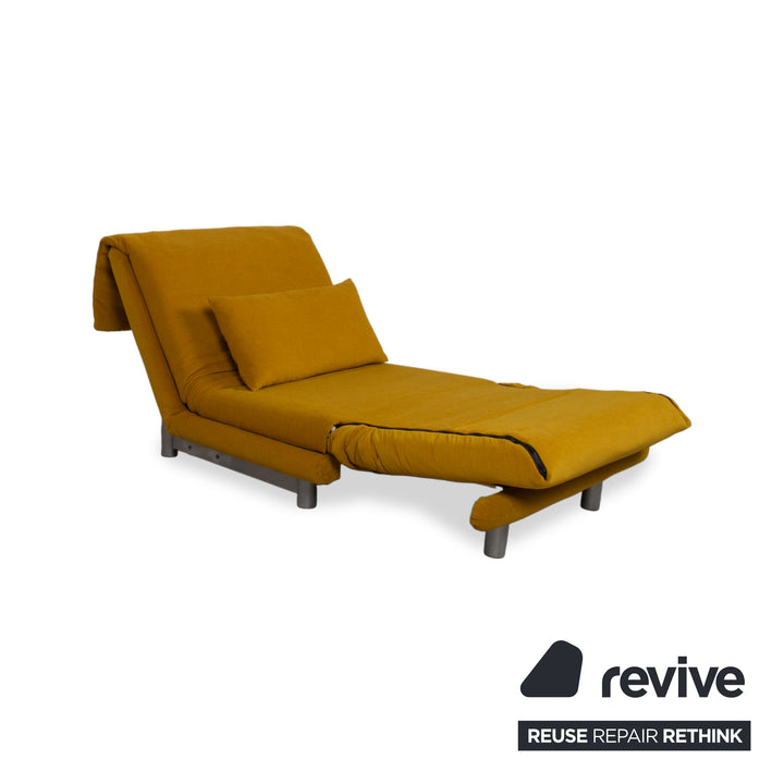 Ligne Roset Multy Tissu Fauteuil Jaune Moutarde fonction manuelle fonction couchage Revêtement neuf MALOU 150