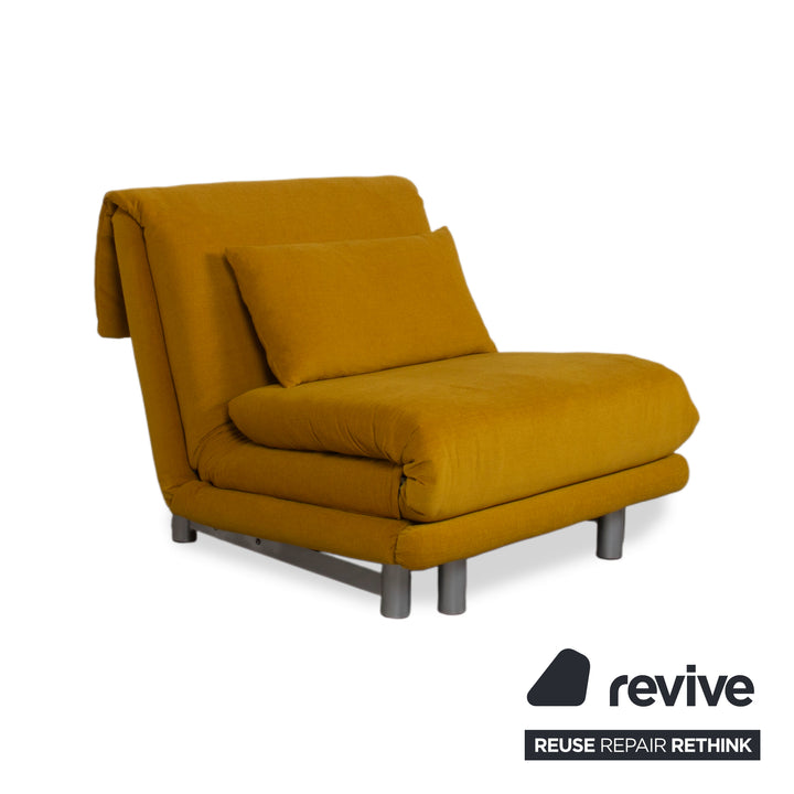 Ligne Roset Multy Tissu Fauteuil Jaune Moutarde fonction manuelle fonction couchage Revêtement neuf MALOU 150