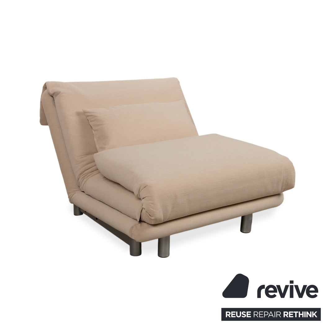 Ligne Roset Multy Sessel Stoff Beige Schlaffunktion manuelle Funktion Neubezug VENTO 5110