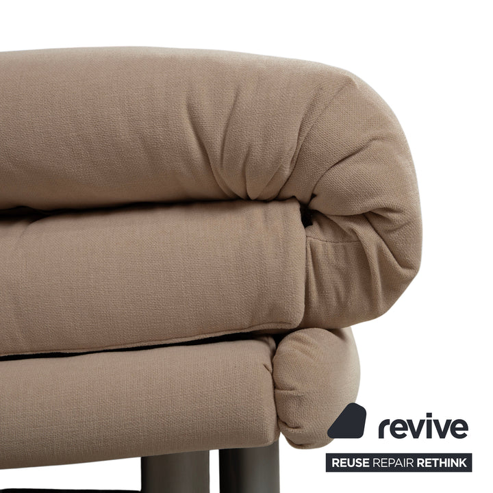 Ligne Roset Multy Sessel Stoff Beige Schlaffunktion manuelle Funktion Neubezug VENTO 5110