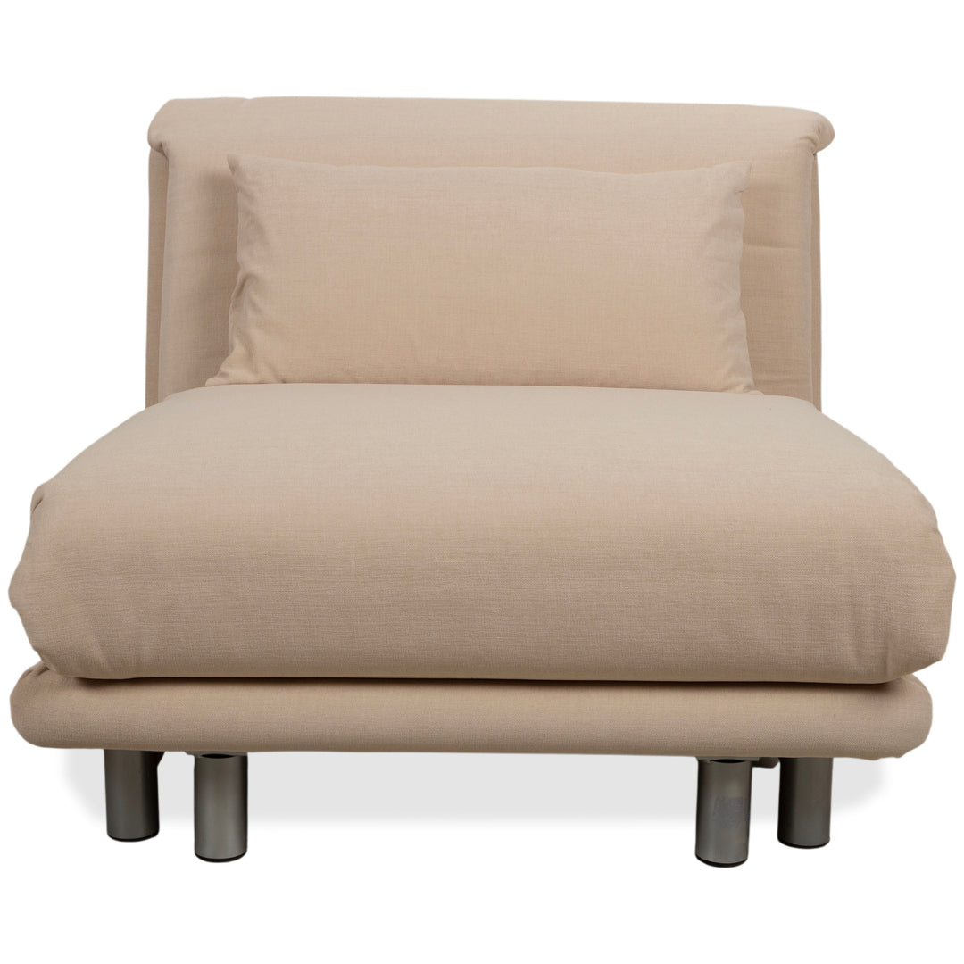 Ligne Roset Multy Sessel Stoff Beige Schlaffunktion manuelle Funktion Neubezug VENTO 5110