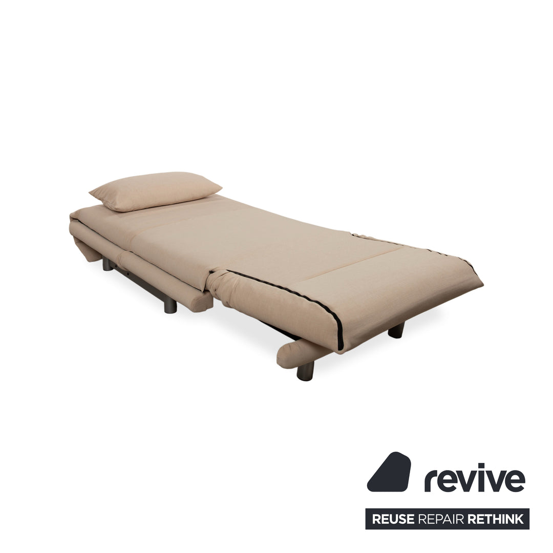 Ligne Roset Multy Sessel Stoff Beige Schlaffunktion manuelle Funktion Neubezug VENTO 5110