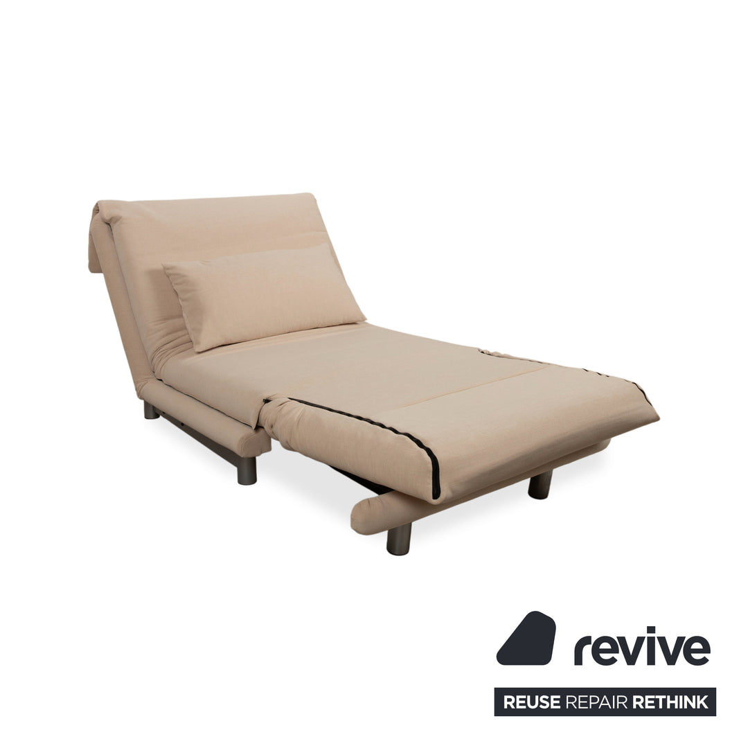 Ligne Roset Multy Sessel Stoff Beige Schlaffunktion manuelle Funktion Neubezug VENTO 5110
