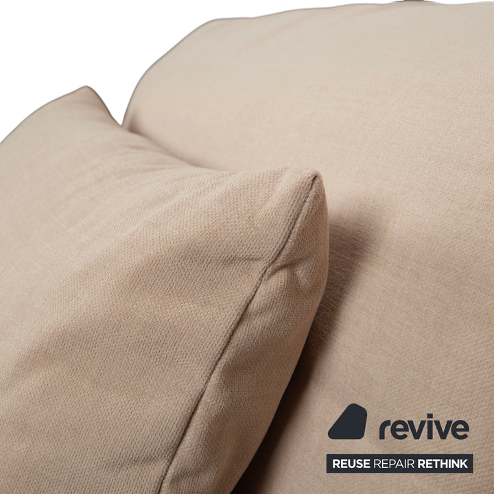 Sillón Ligne Roset Multy de tela beige, función cama, función manual, tapizado nuevo VENTO 5110