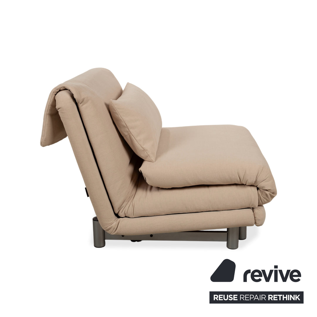 Ligne Roset Multy Sessel Stoff Beige Schlaffunktion manuelle Funktion Neubezug VENTO 5110