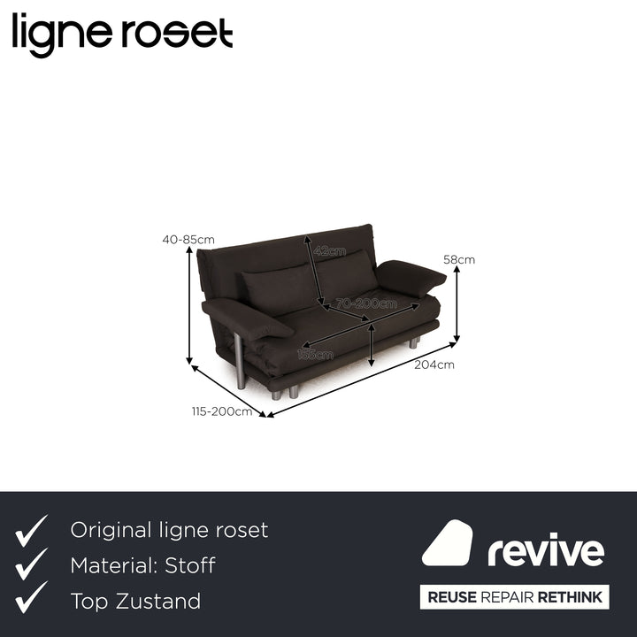 ligne roset Canapé Multy Gris Fonction Canapé 3 Places Fonction Sommeil