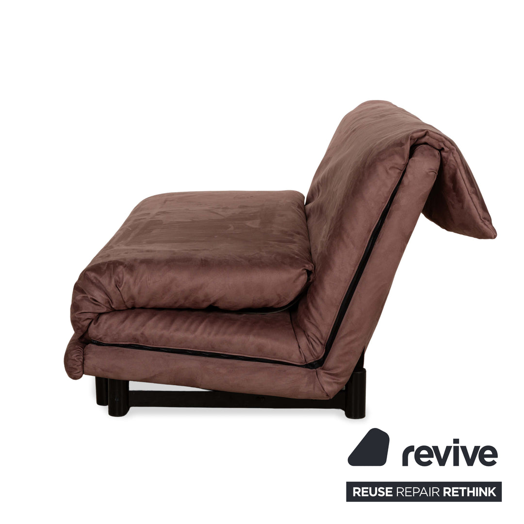 Canapé-lit 3 places Ligne Roset en tissu multicolore beige marron, housse neuve