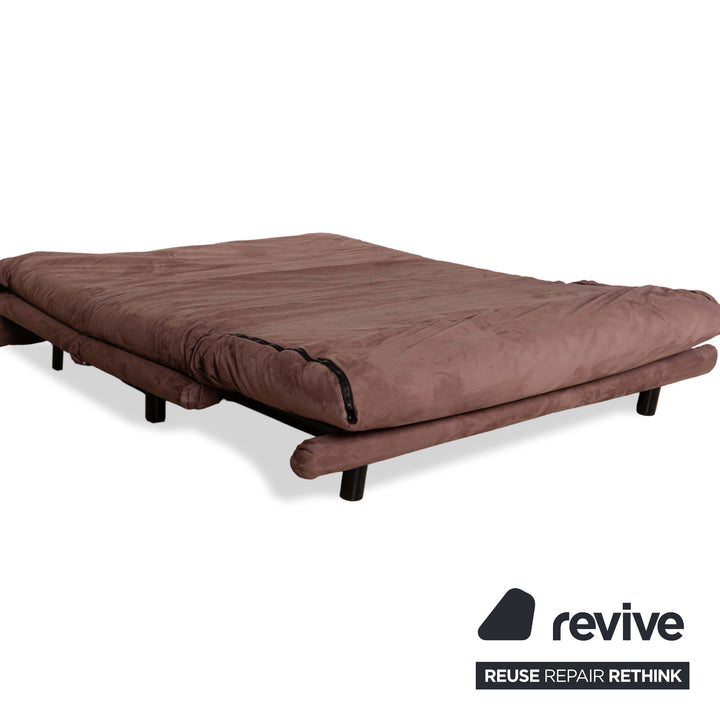Canapé-lit 3 places Ligne Roset en tissu multicolore beige marron, housse neuve