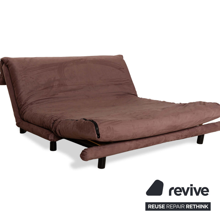 Canapé-lit 3 places Ligne Roset en tissu multicolore beige marron, housse neuve