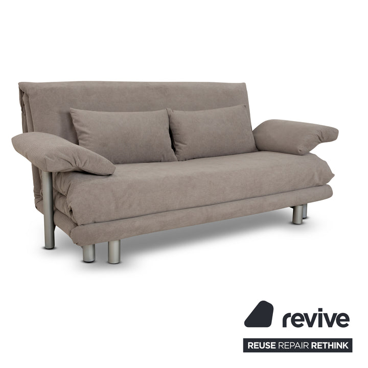 ligne roset Multy Stoff Dreisitzer Beige Hellgrau Sofa Couch Schlafsofa Schlaffunktion Neubezug