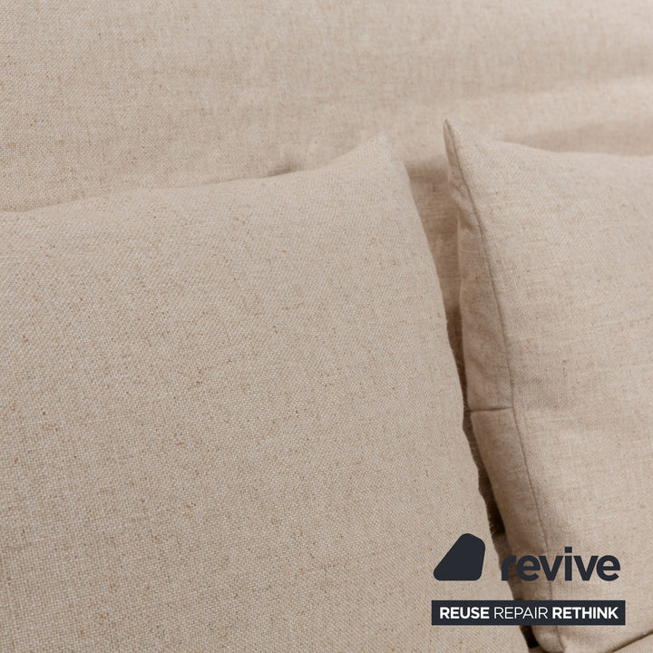 Canapé-lit 3 places Ligne Roset Multy en tissu beige à fonction manuelle avec accoudoirs