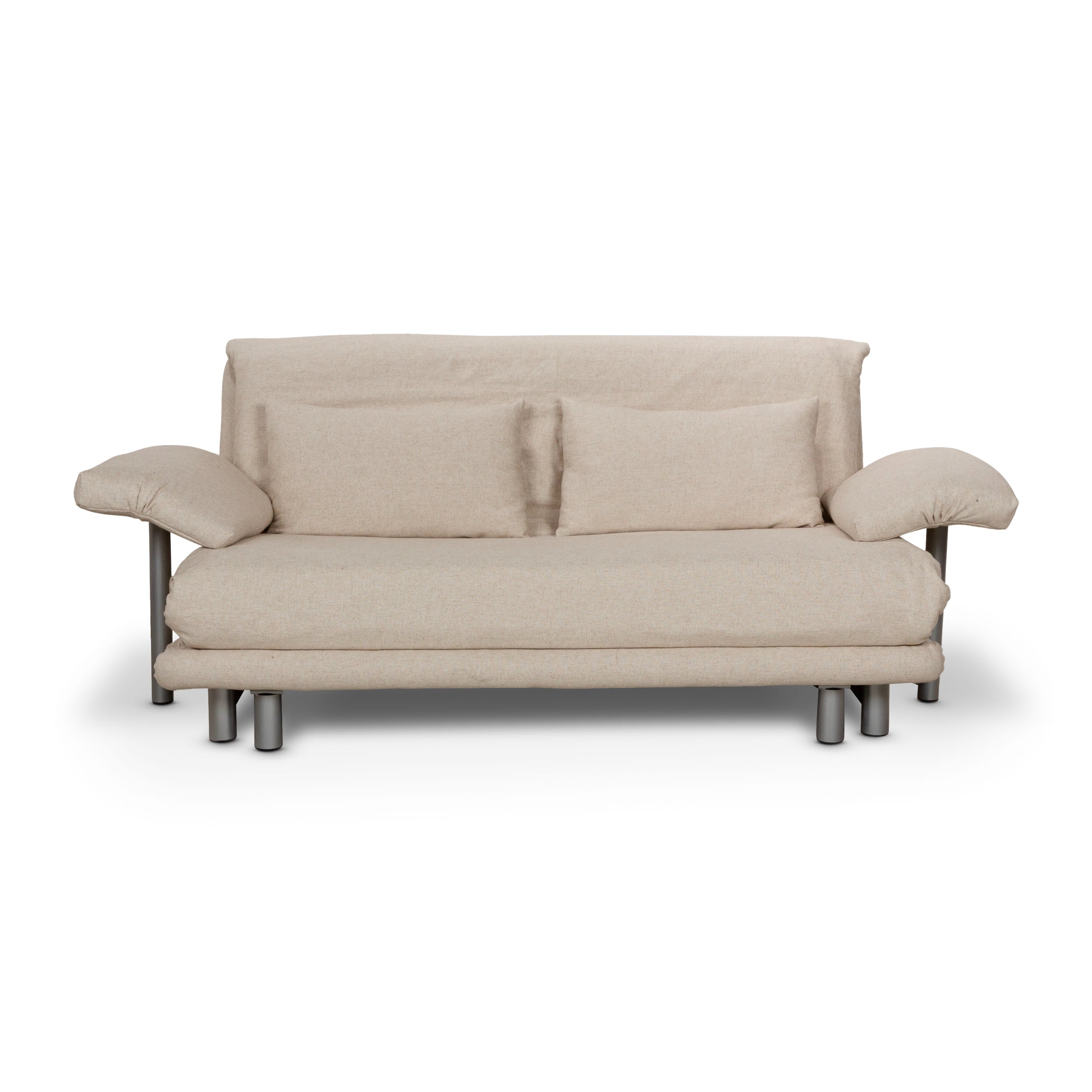 Canapé-lit 3 places Ligne Roset Multy en tissu beige à fonction manuelle avec accoudoirs