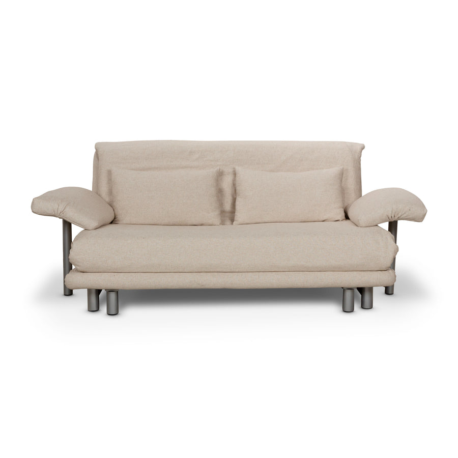 Ligne Roset Multy fabric three-seater beige manual function sofa bed couch incl. armrests