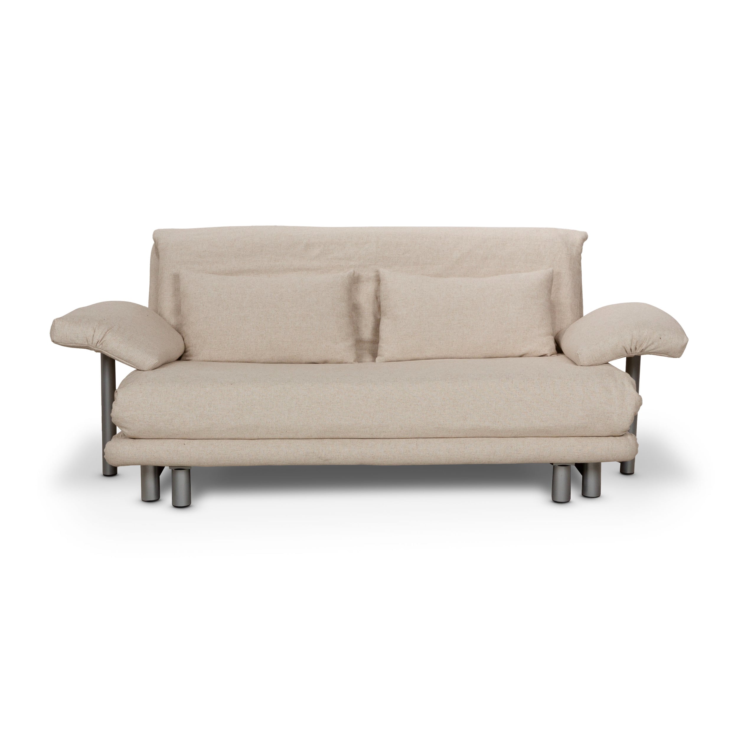 Ligne Roset Multy fabric three-seater beige manual function sofa bed couch incl. armrests