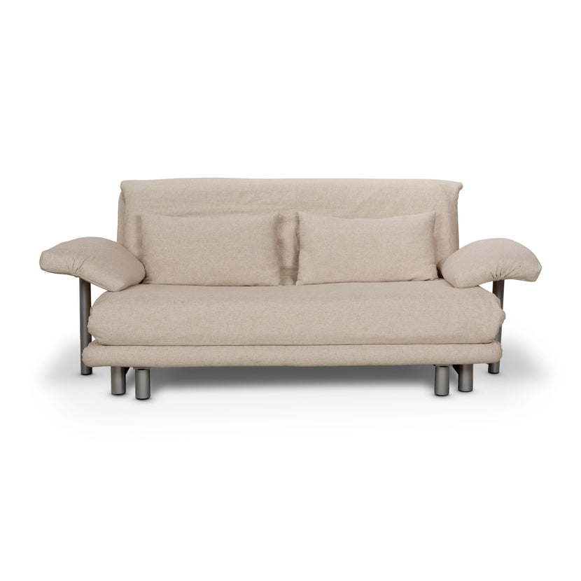 Canapé-lit 3 places Ligne Roset Multy en tissu beige à fonction manuelle avec accoudoirs
