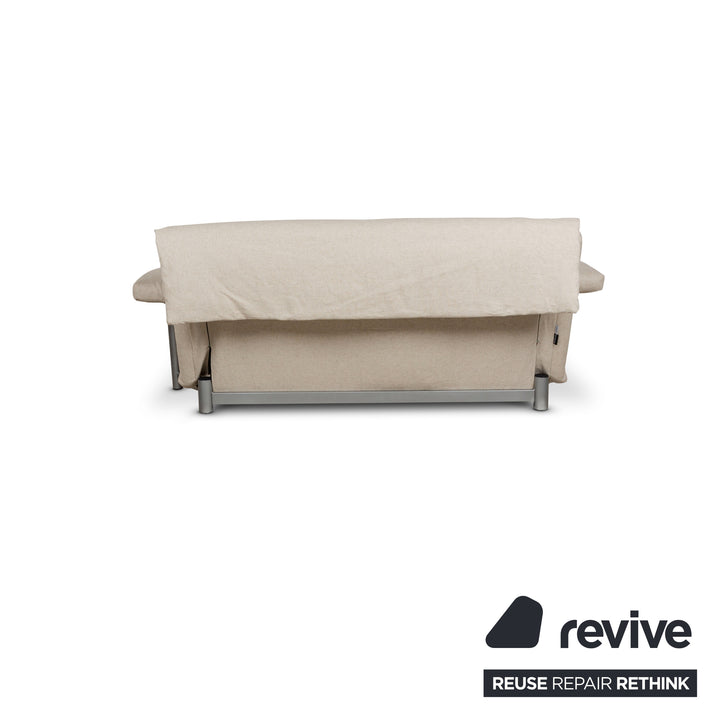 Canapé-lit 3 places Ligne Roset Multy en tissu beige à fonction manuelle avec accoudoirs