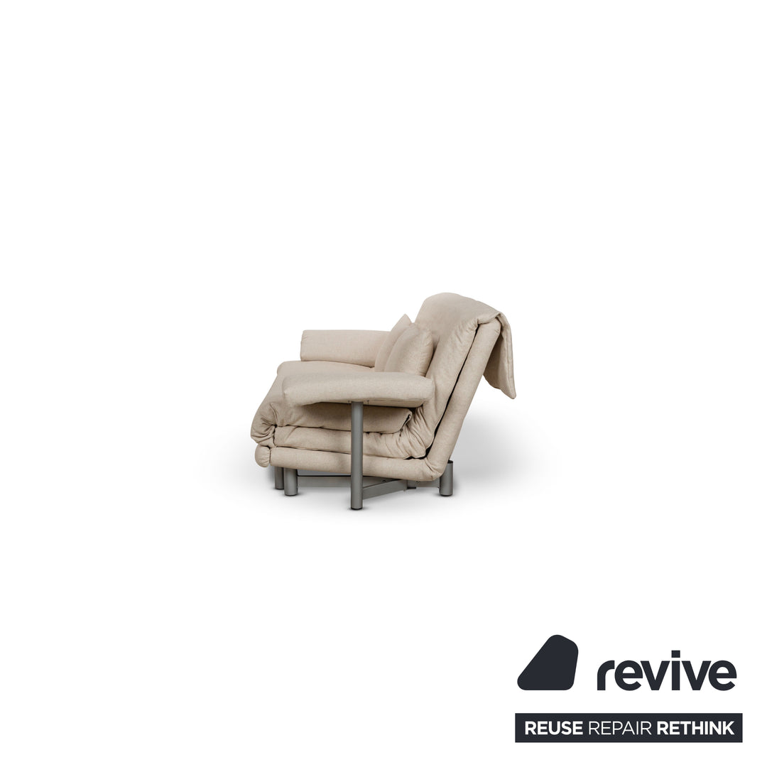 Canapé-lit 3 places Ligne Roset Multy en tissu beige à fonction manuelle avec accoudoirs
