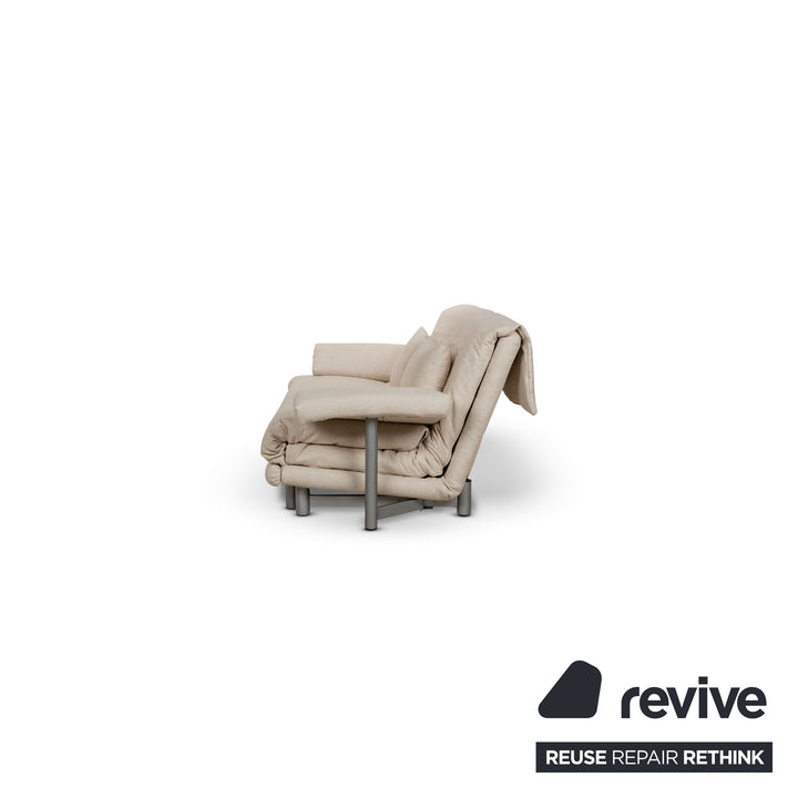 Canapé-lit 3 places Ligne Roset Multy en tissu beige à fonction manuelle avec accoudoirs