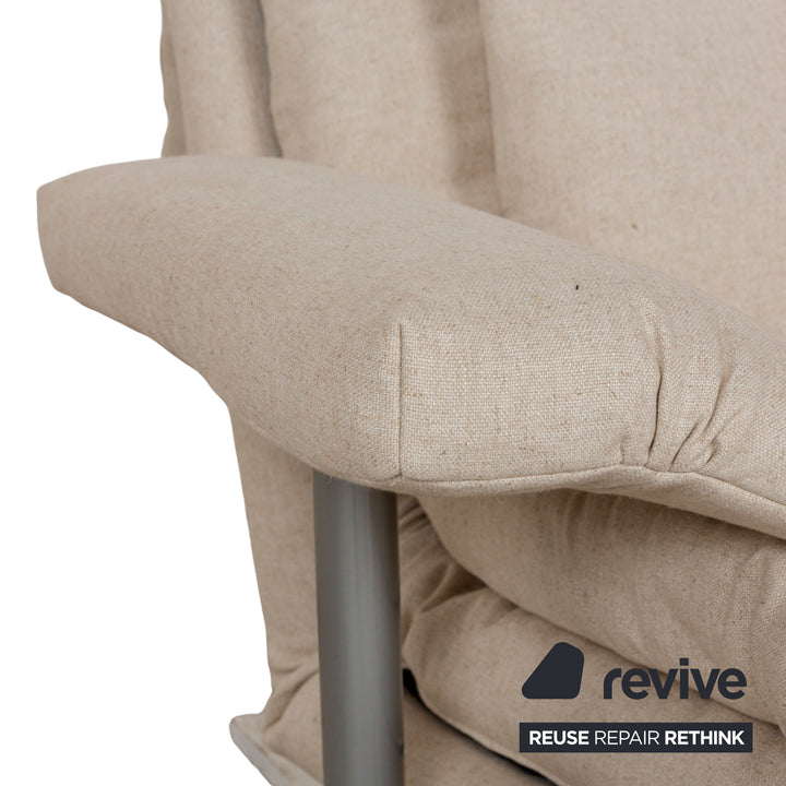 Canapé-lit 3 places Ligne Roset Multy en tissu beige à fonction manuelle avec accoudoirs